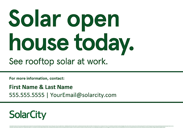 18x24 SolarCity White Customized Double Sided Coroplast Signs